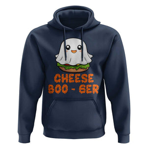 Funny Halloween Hoodie Cheese Boo-ger Cute Hamburger Ghost TS09 Navy Print Your Wear
