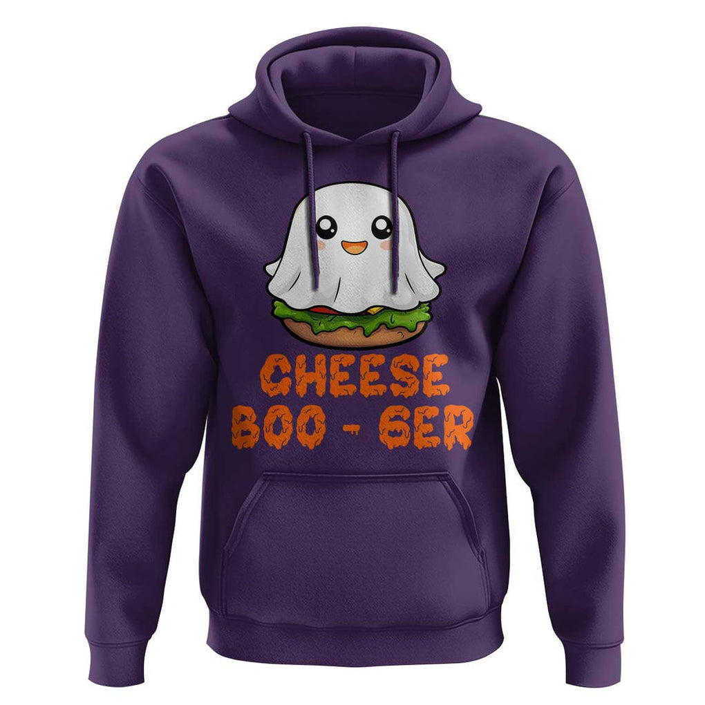 Funny Halloween Hoodie Cheese Boo-ger Cute Hamburger Ghost TS09 Purple Print Your Wear