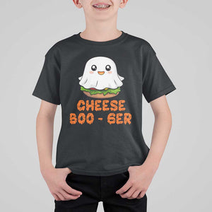 Funny Halloween T Shirt For Kid Cheese Boo-ger Cute Hamburger Ghost TS09 Black Print Your Wear