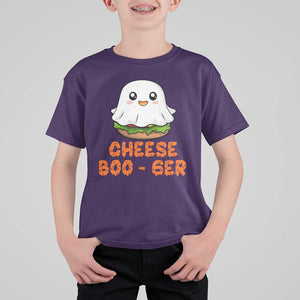 Funny Halloween T Shirt For Kid Cheese Boo-ger Cute Hamburger Ghost TS09 Purple Print Your Wear