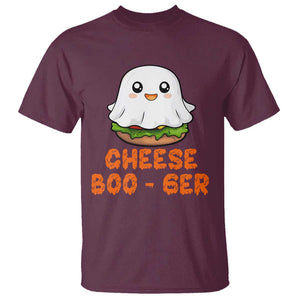 Funny Halloween T Shirt Cheese Boo-ger Cute Hamburger Ghost TS09 Maroon Print Your Wear