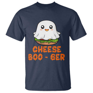 Funny Halloween T Shirt Cheese Boo-ger Cute Hamburger Ghost TS09 Navy Print Your Wear