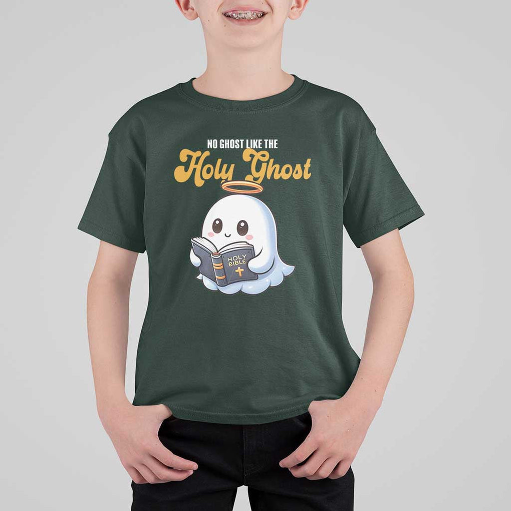 Funny Halloween Christian T Shirt For Kid No Ghost Like The Holy Ghost TS09 Dark Forest Green Print Your Wear