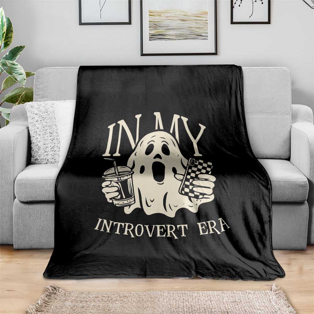 Funny Halloween Throw Blanket In My Introvert Era Ghost TS09 Print Your Wear