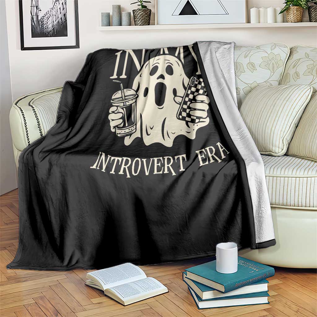 Funny Halloween Throw Blanket In My Introvert Era Ghost TS09 Print Your Wear