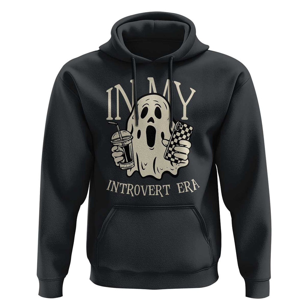 Funny Halloween Hoodie In My Introvert Era Ghost TS09 Black Print Your Wear