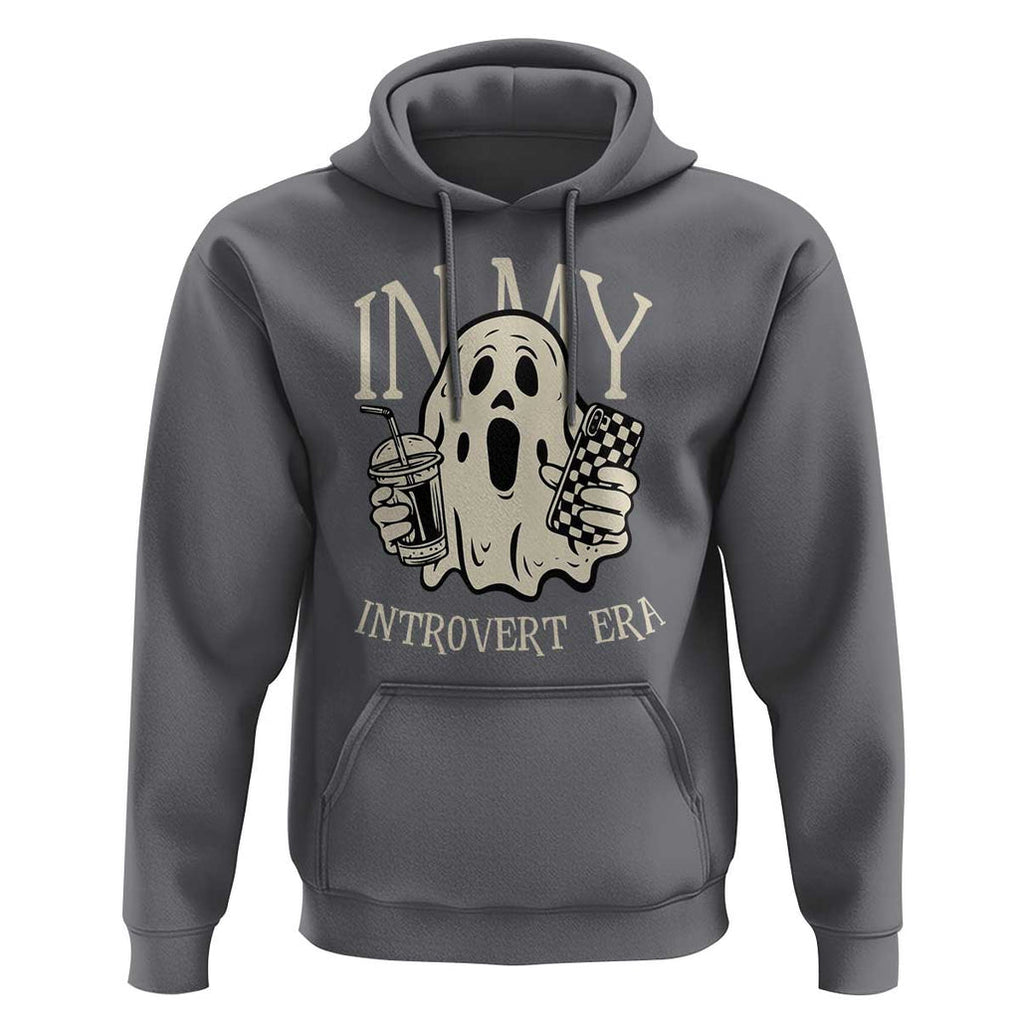 Funny Halloween Hoodie In My Introvert Era Ghost TS09 Charcoal Print Your Wear