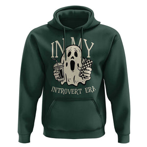 Funny Halloween Hoodie In My Introvert Era Ghost TS09 Dark Forest Green Print Your Wear