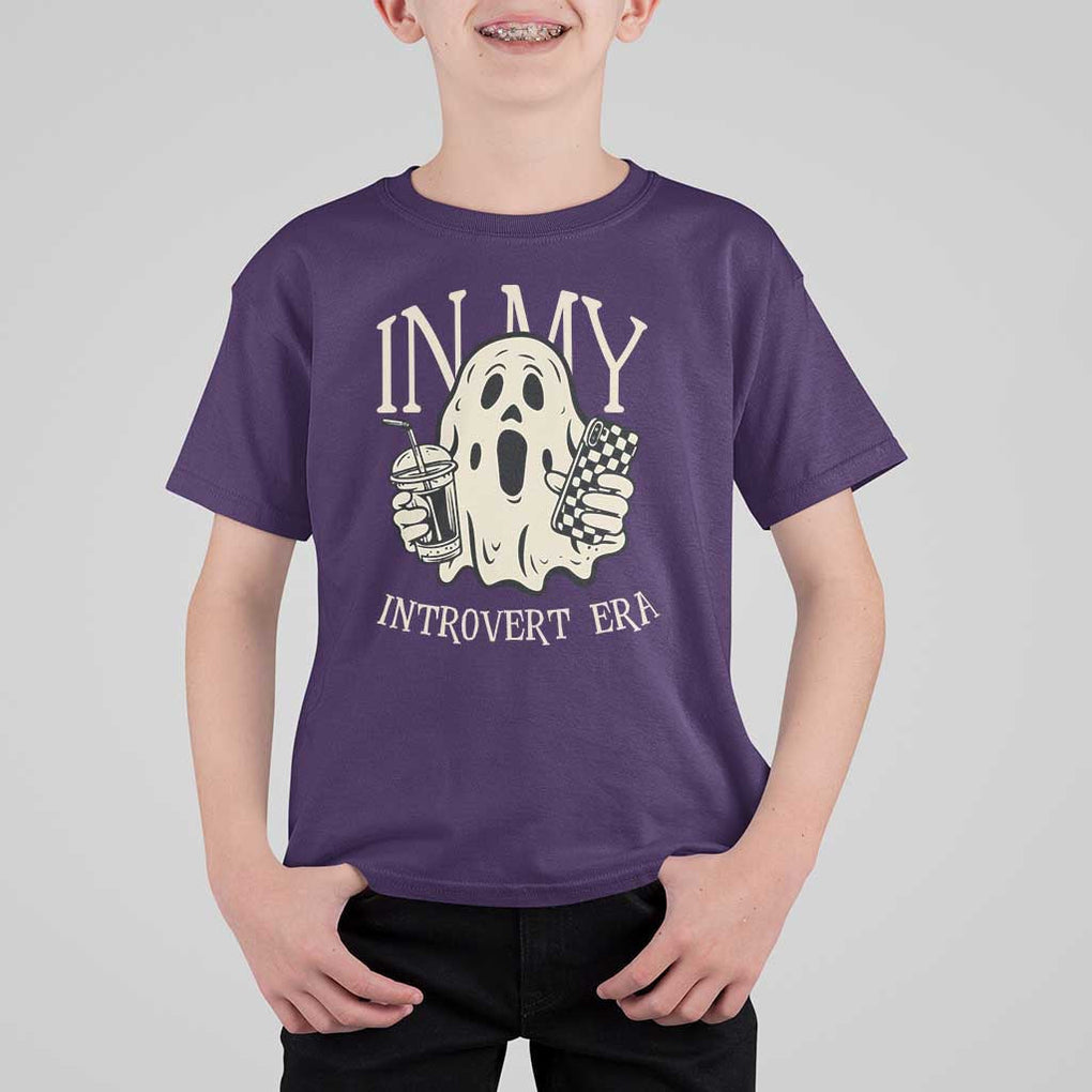 Funny Halloween T Shirt For Kid In My Introvert Era Ghost TS09 Purple Print Your Wear