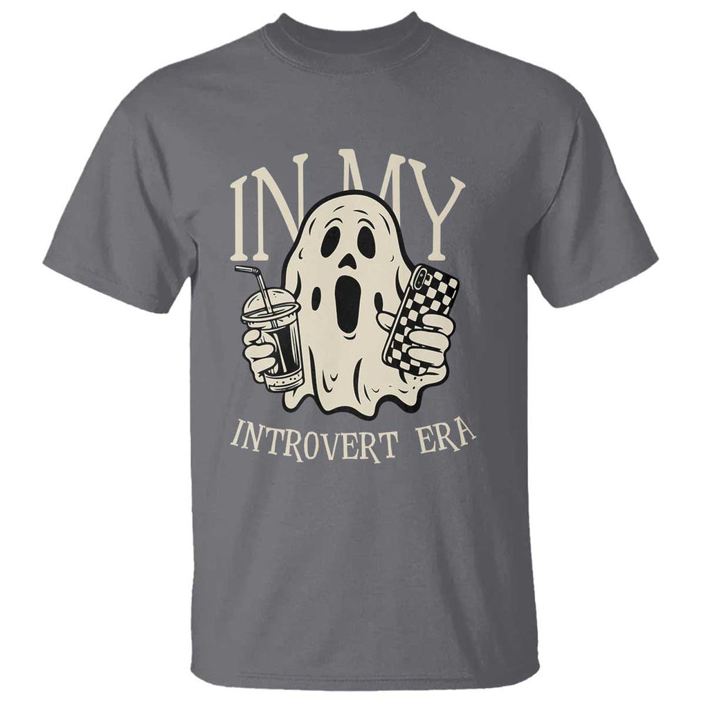 Funny Halloween T Shirt In My Introvert Era Ghost TS09 Charcoal Print Your Wear
