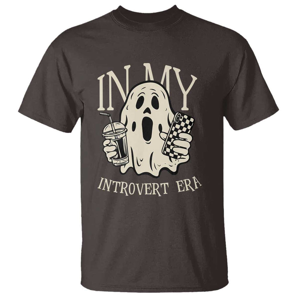 Funny Halloween T Shirt In My Introvert Era Ghost TS09 Dark Chocolate Print Your Wear