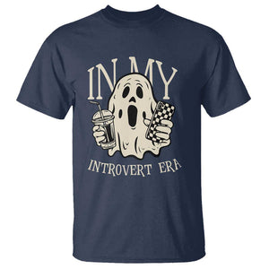 Funny Halloween T Shirt In My Introvert Era Ghost TS09 Navy Print Your Wear