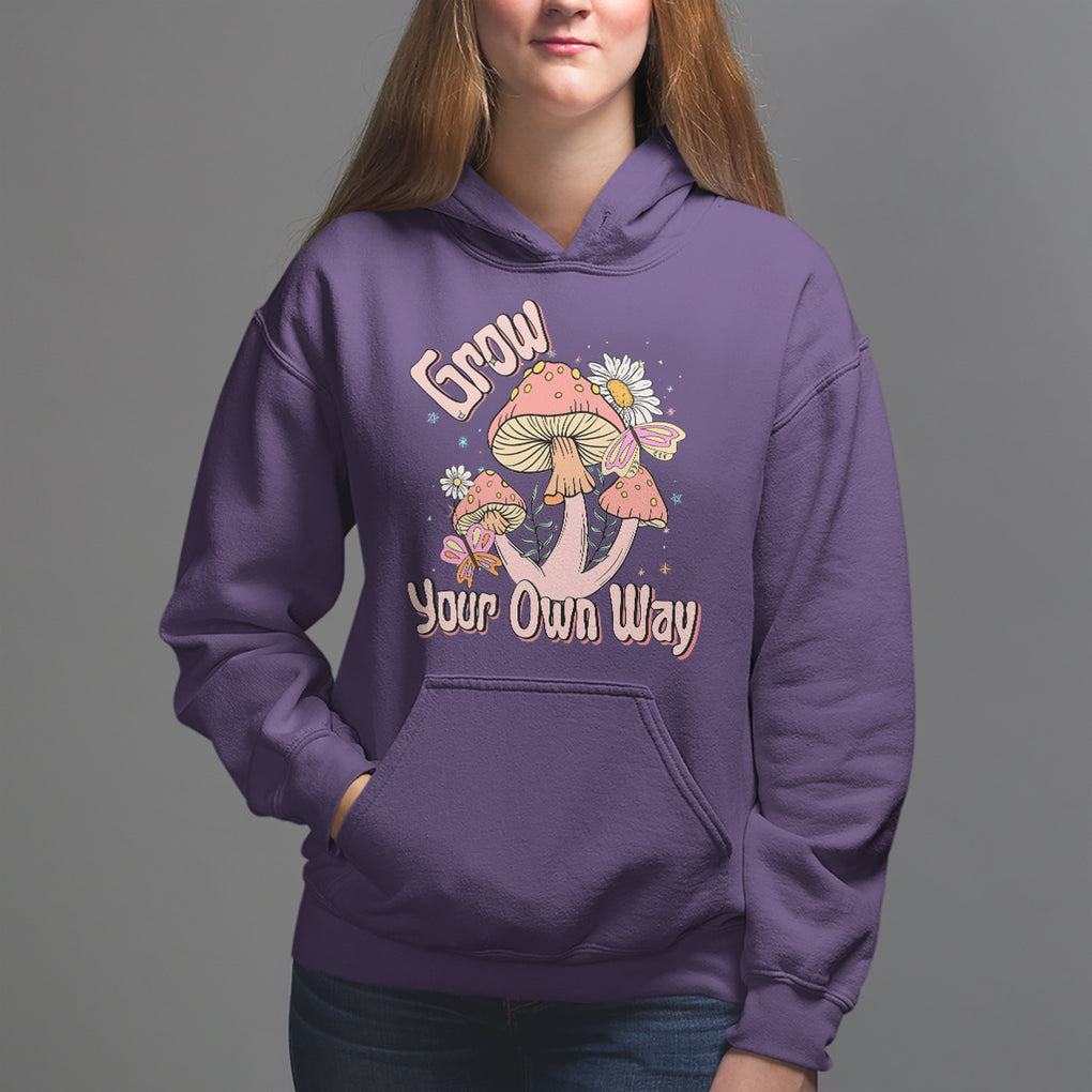 Grow Your Own Way Mushroom Level Up Hoodie TS09 Purple Printyourwear