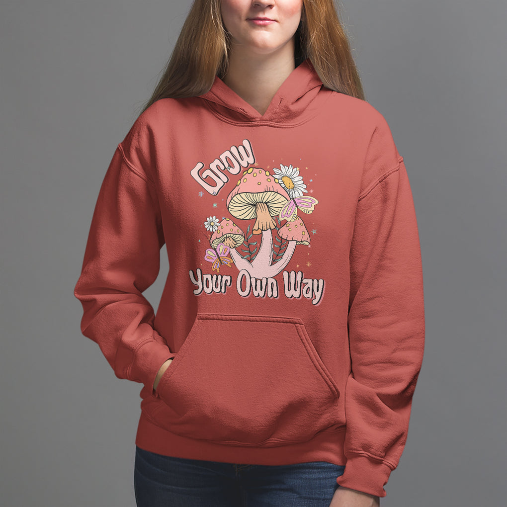 Grow Your Own Way Mushroom Level Up Hoodie TS09 Red Printyourwear