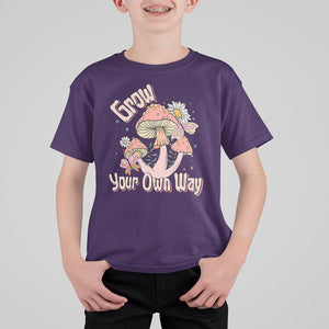 Grow Your Own Way Mushroom Level Up T Shirt For Kid TS09 Purple Printyourwear