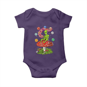 Outer Space Funny Alien Smoking Baby Onesie TS09 Purple Print Your Wear