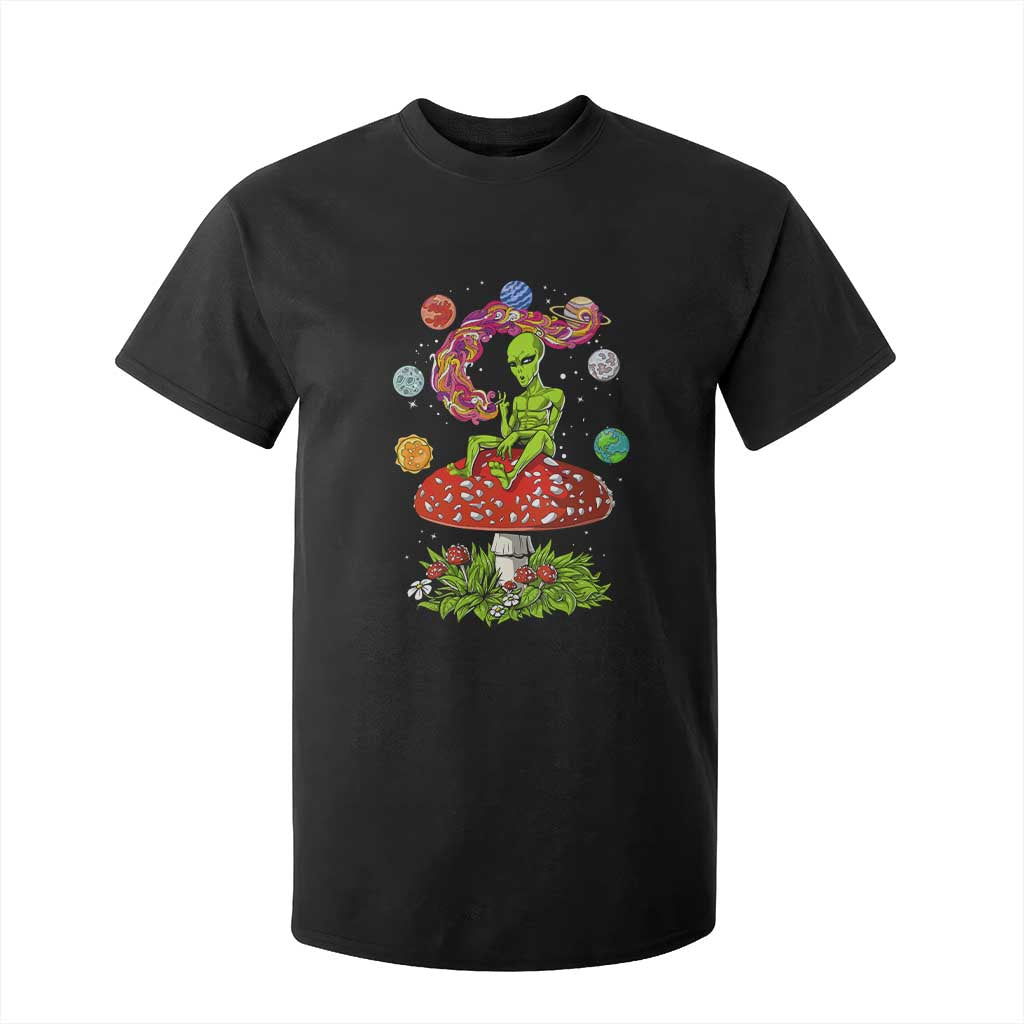 Outer Space Funny Alien Smoking T Shirt For Kid TS09 Black Print Your Wear