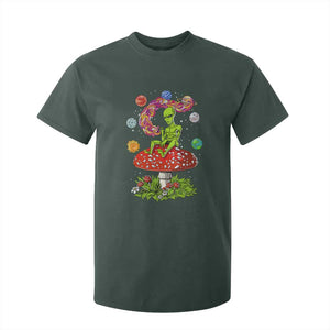 Outer Space Funny Alien Smoking T Shirt For Kid TS09 Dark Forest Green Print Your Wear