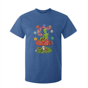 Outer Space Funny Alien Smoking T Shirt For Kid TS09 Royal Blue Print Your Wear