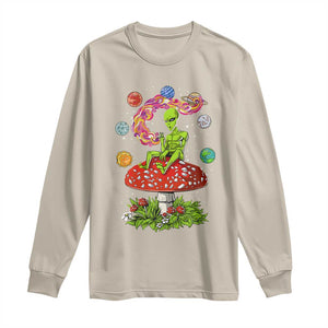 Outer Space Funny Alien Smoking Long Sleeve Shirt TS09 Sand Print Your Wear