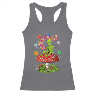 Outer Space Funny Alien Smoking Racerback Tank Top TS09 Charcoal Print Your Wear