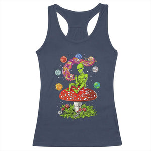 Outer Space Funny Alien Smoking Racerback Tank Top TS09 Navy Print Your Wear