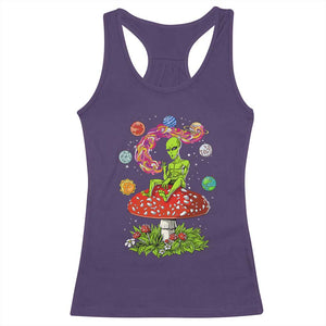 Outer Space Funny Alien Smoking Racerback Tank Top TS09 Purple Print Your Wear