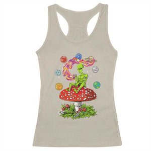 Outer Space Funny Alien Smoking Racerback Tank Top TS09 Sand Print Your Wear