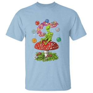 Outer Space Funny Alien Smoking T Shirt TS09 Light Blue Print Your Wear