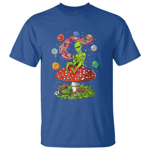 Outer Space Funny Alien Smoking T Shirt TS09 Royal Blue Print Your Wear