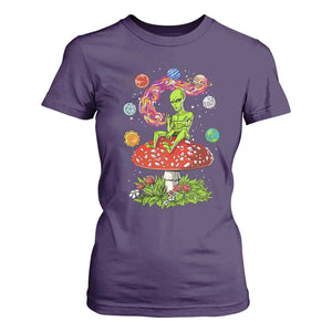 Outer Space Funny Alien Smoking T Shirt For Women TS09 Purple Print Your Wear