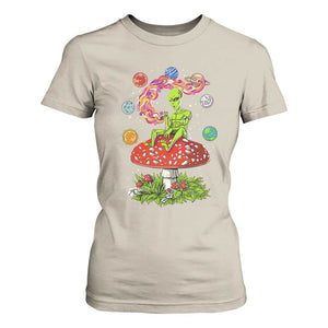 Outer Space Funny Alien Smoking T Shirt For Women TS09 Sand Print Your Wear