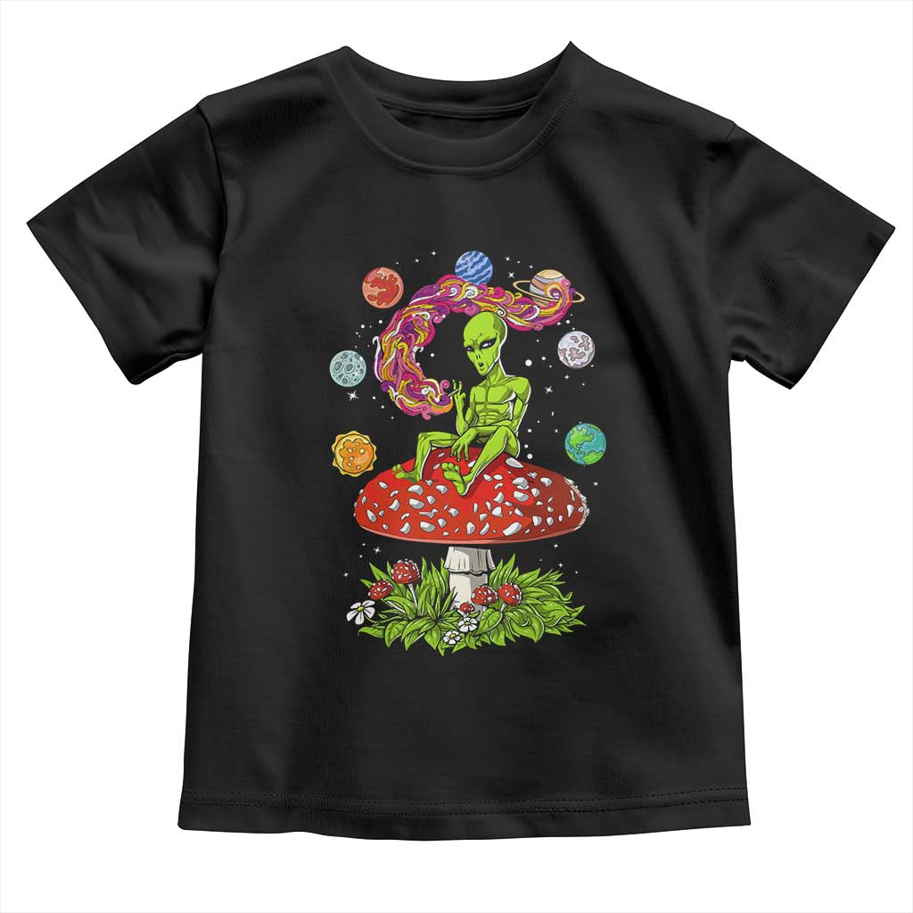 Outer Space Funny Alien Smoking Toddler T Shirt TS09 Black Print Your Wear