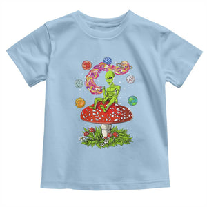 Outer Space Funny Alien Smoking Toddler T Shirt TS09 Light Blue Print Your Wear