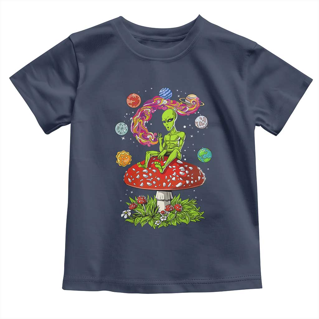 Outer Space Funny Alien Smoking Toddler T Shirt TS09 Navy Print Your Wear