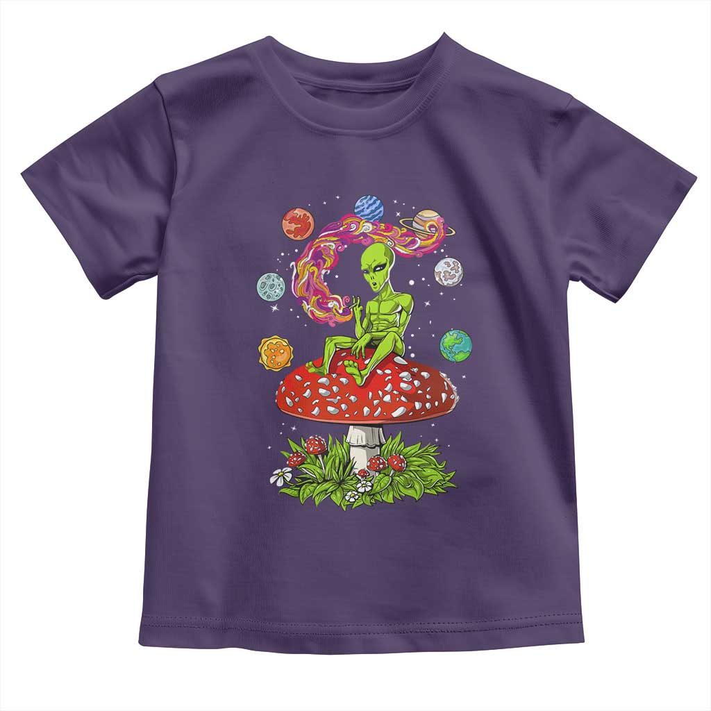 Outer Space Funny Alien Smoking Toddler T Shirt TS09 Purple Print Your Wear