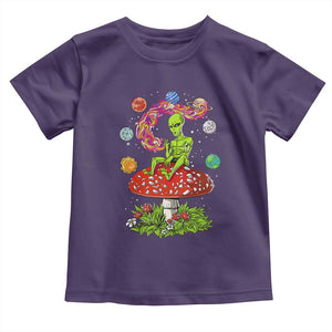 Outer Space Funny Alien Smoking Toddler T Shirt TS09 Purple Print Your Wear