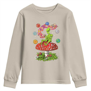 Outer Space Funny Alien Smoking Youth Sweatshirt TS09 Sand Print Your Wear
