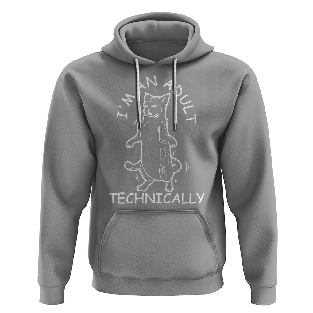 I'm An Adult Technically Funny Cat 18th Birthday Hoodie TS09 Sport Gray Printyourwear