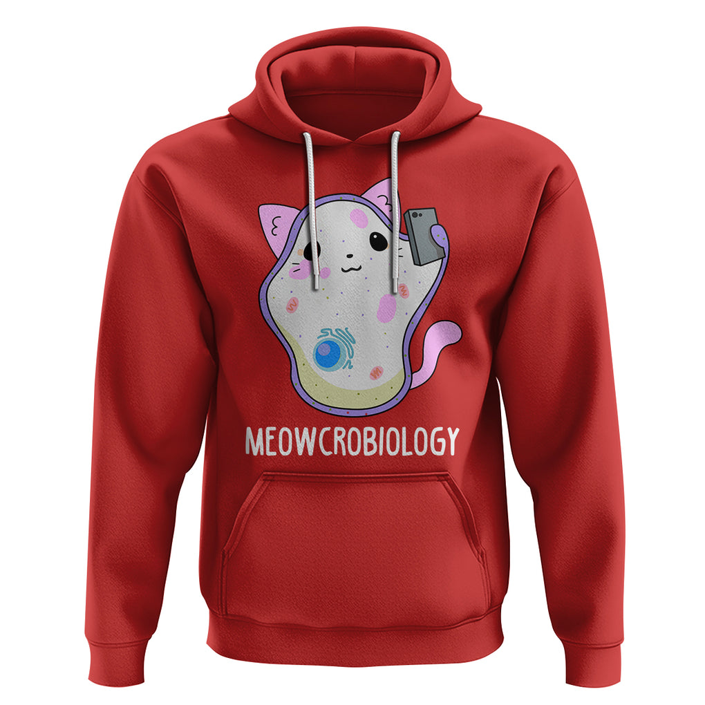 Meowcrobiology Microscopic Cats Science Pet School Biology Hoodie TS09 Red Printyourwear