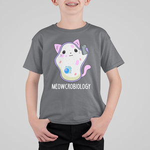 Meowcrobiology Microscopic Cats Science Pet School Biology T Shirt For Kid TS09 Charcoal Printyourwear