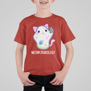 Meowcrobiology Microscopic Cats Science Pet School Biology T Shirt For Kid TS09 Red Printyourwear