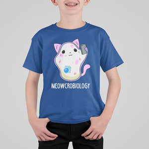 Meowcrobiology Microscopic Cats Science Pet School Biology T Shirt For Kid TS09 Royal Blue Printyourwear