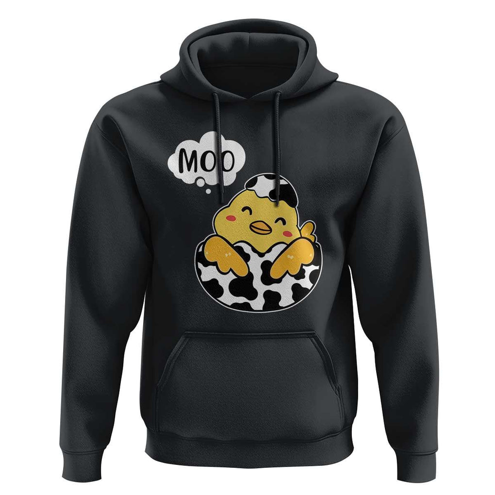 MOO Funny Chicken Fake Cow Hoodie TS09 Black Print Your Wear