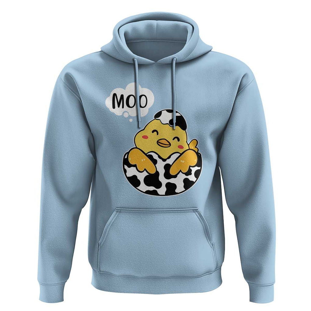 MOO Funny Chicken Fake Cow Hoodie TS09 Light Blue Print Your Wear