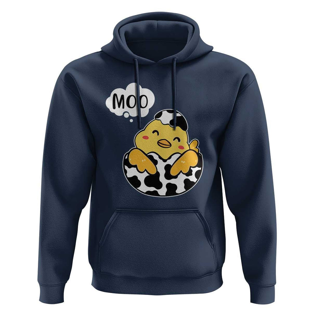 MOO Funny Chicken Fake Cow Hoodie TS09 Navy Print Your Wear