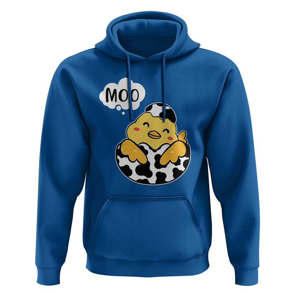 MOO Funny Chicken Fake Cow Hoodie TS09 Royal Blue Print Your Wear