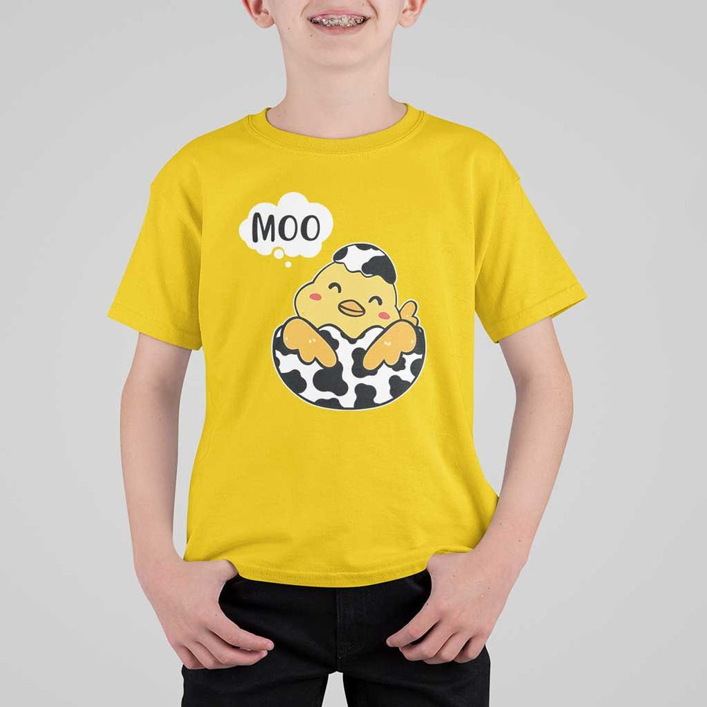 MOO Funny Chicken Fake Cow T Shirt For Kid TS09 Daisy Print Your Wear