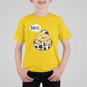MOO Funny Chicken Fake Cow T Shirt For Kid TS09 Daisy Print Your Wear