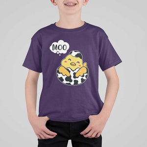 MOO Funny Chicken Fake Cow T Shirt For Kid TS09 Purple Print Your Wear